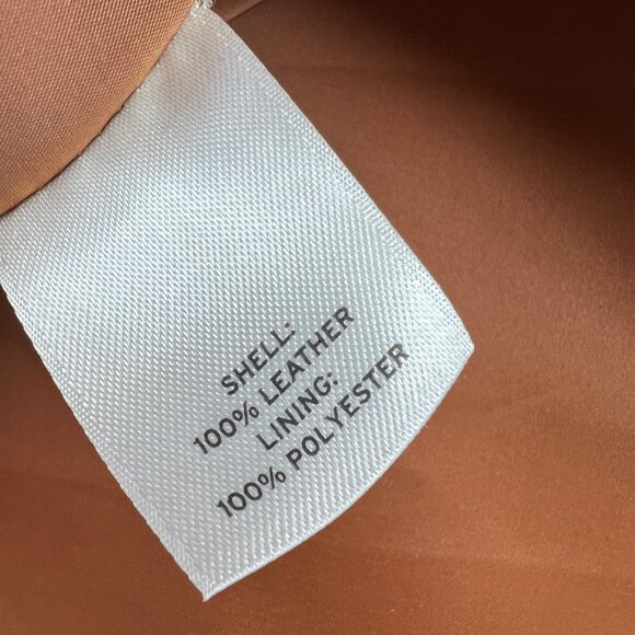 Halogen Leather Mini Skirt With Zipper Pockets Camel Tan Color Size 4P - Picture 7 of 9